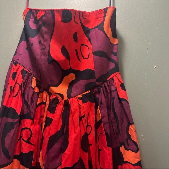 Vibrant Abstract Maxi Skirt in Red and Purple - Picture 3 of 12